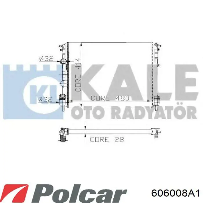 Купить 606008A1 Polcar Радиатор водяной