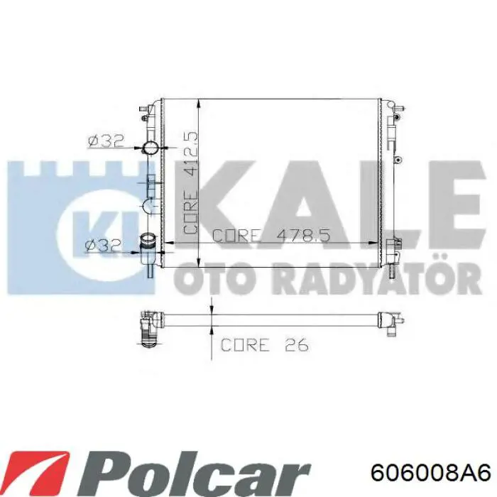 606008A6 Polcar Радиатор основной