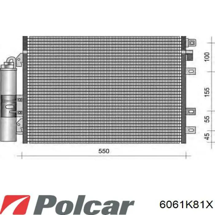 6061K81X Polcar радиатор кондиционера