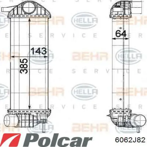 Система охлаждения наддувочного воздуха Polcar 6062J82 цена, от 61.84 USD