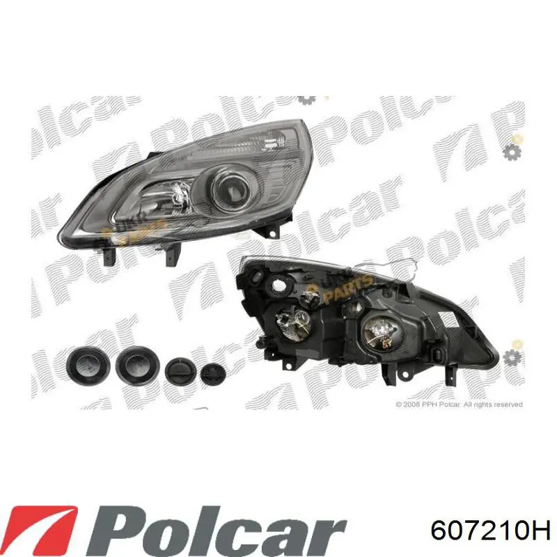 Фара правая 607210H Polcar