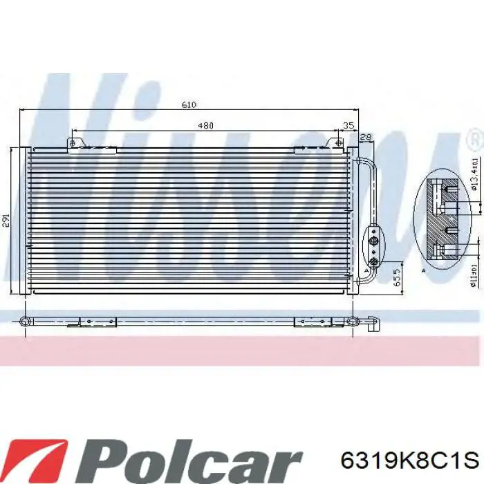 Радиатор кондиционера 6319K8C1S Polcar