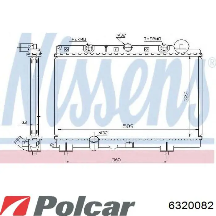 6320082 Polcar Радиатор основной