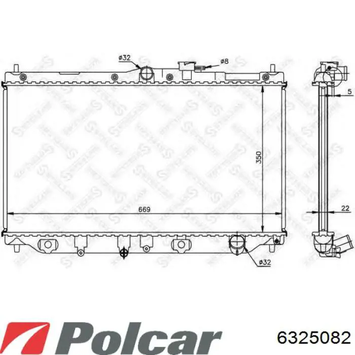 6325082 Polcar Радиатор основной