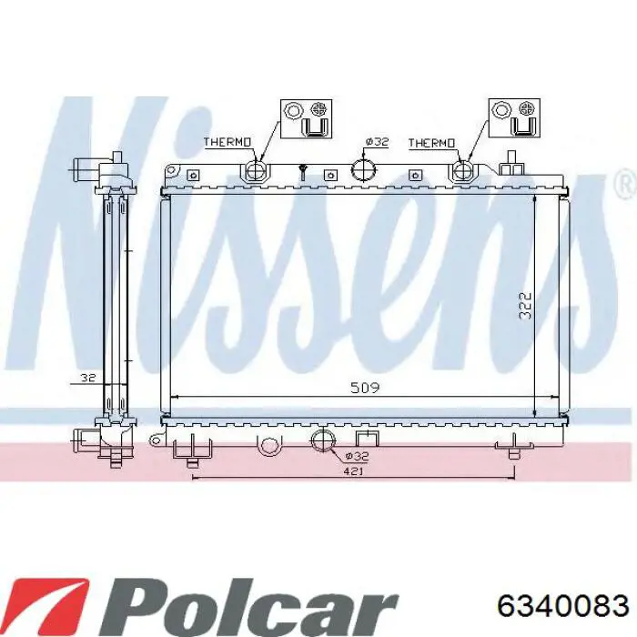 Радиатор 6340083 Polcar