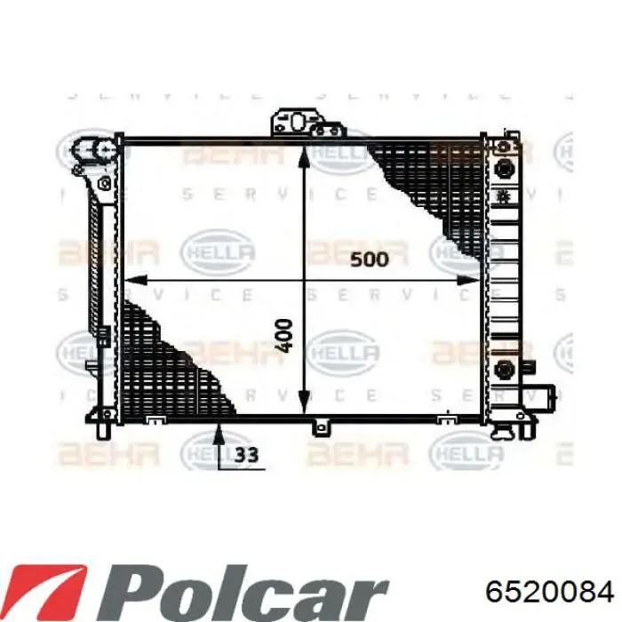 Купить 6520084 Polcar Радиатор водяной