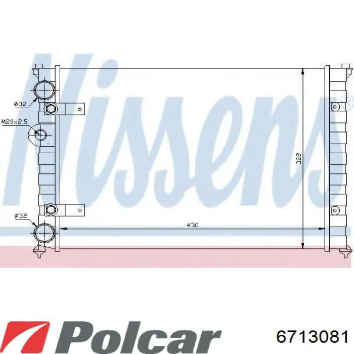 Купить 6713081 Polcar Радиатор водяной