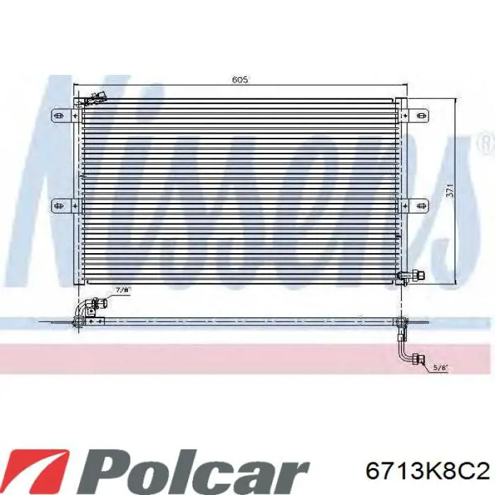 Радиатор кондиционера 6713K8C2 Polcar