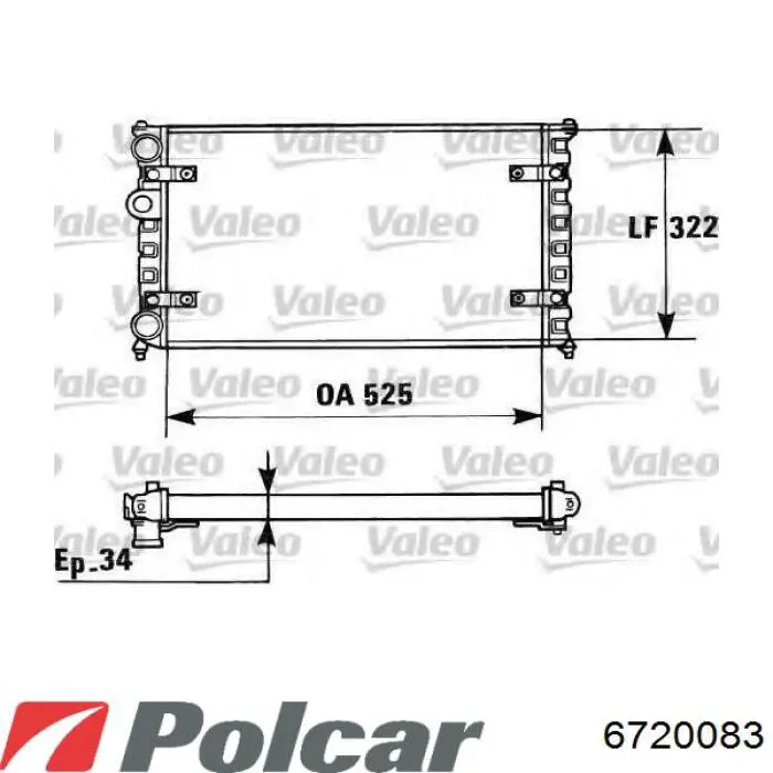 Радиатор 6720083 Polcar