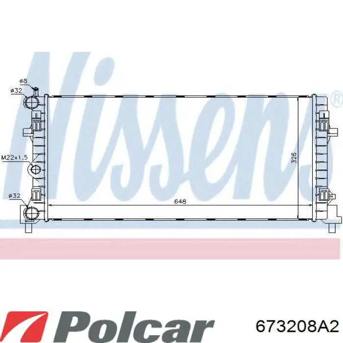 Радиатор 673208A2 Polcar