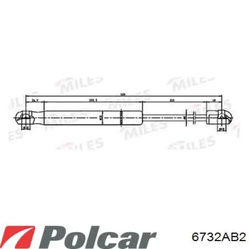 Амортизатор багажника 6732AB2 Polcar