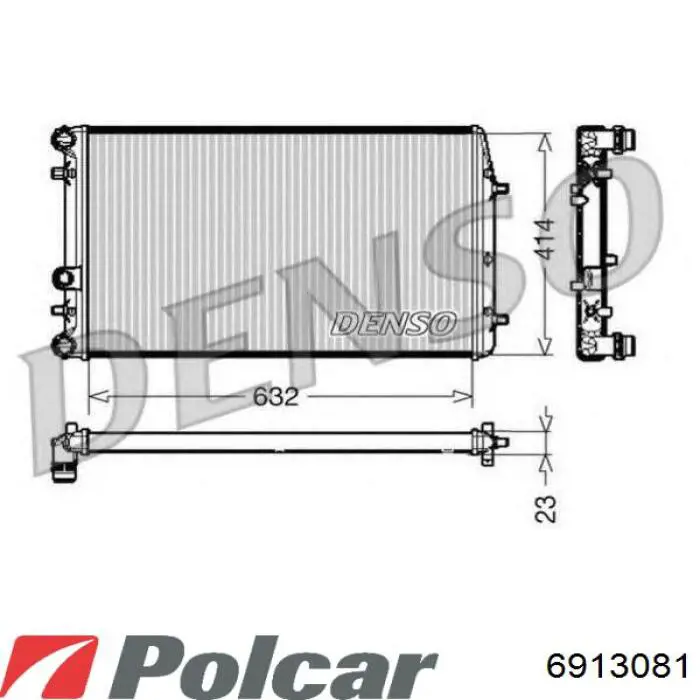 Купить 6913081 Polcar Радиатор водяной