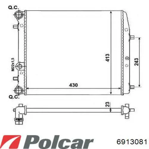 6913081 Polcar Радиатор основной