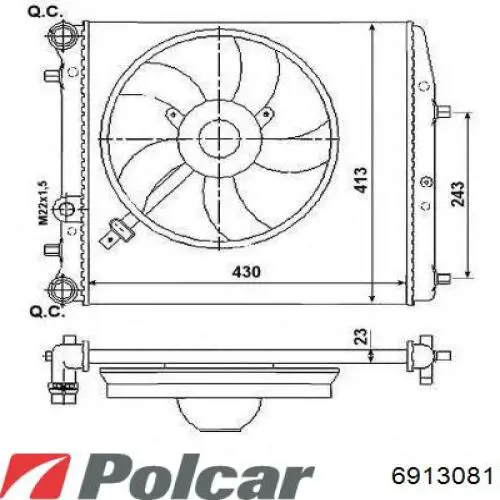 Радиатор охлаждения двигателя Polcar 6913081 цена, от 43.21 USD