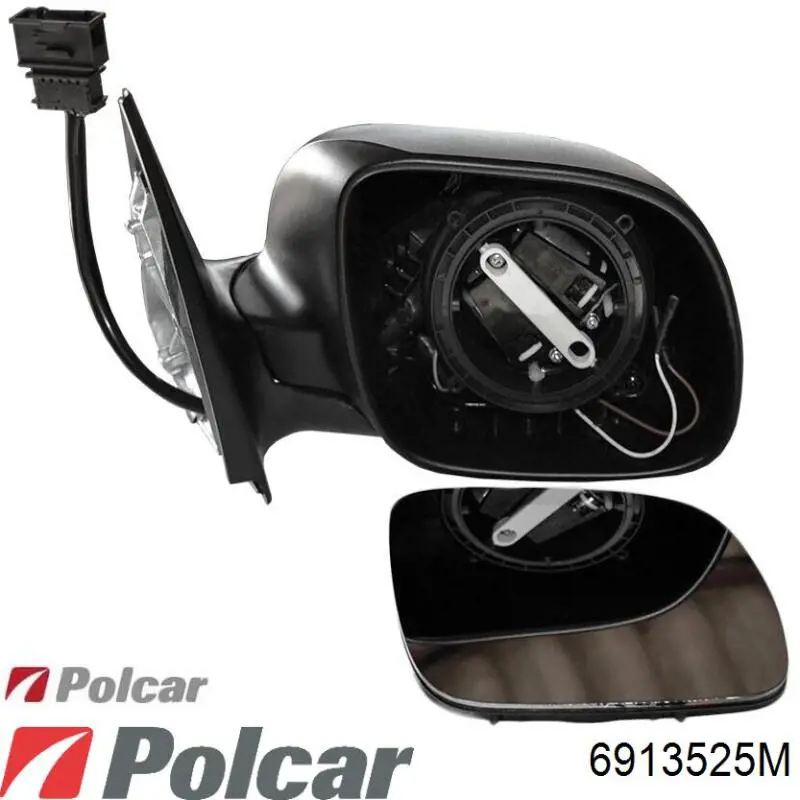 6913525M Polcar Зеркало заднего вида правое