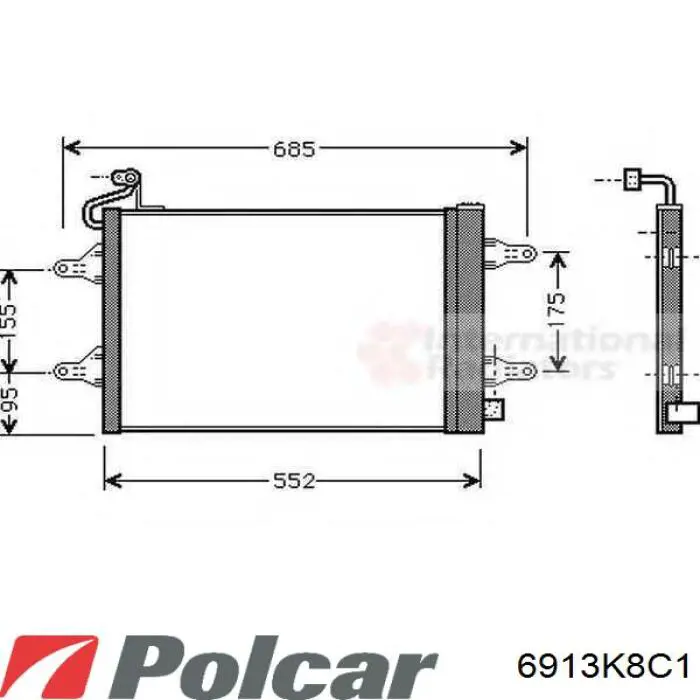 6913K8C1 Polcar радиатор кондиционера