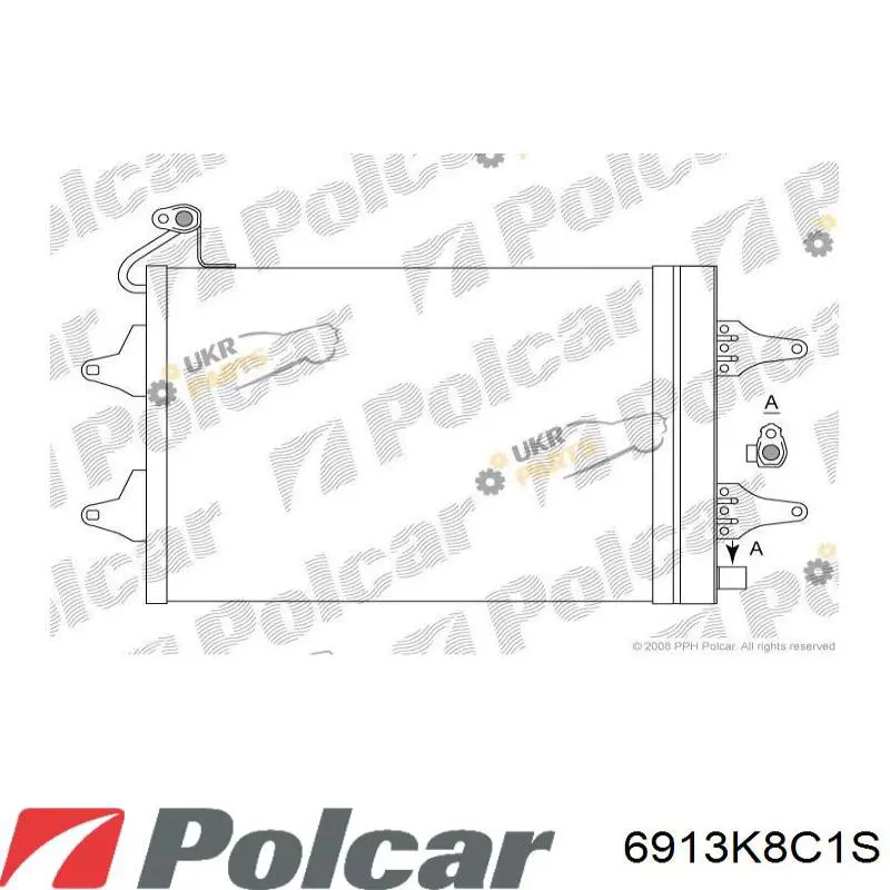 6913K8C1S Polcar радиатор кондиционера
