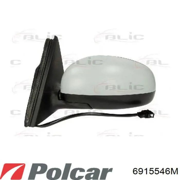 Стекло левого зеркала заднего вида 6915546M Polcar