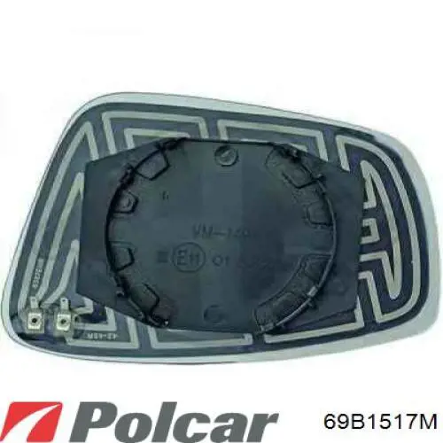 Стекло левого зеркала заднего вида 69B1545M Polcar