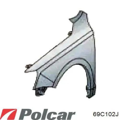 69C102-J Polcar pára-lama dianteiro esquerdo
