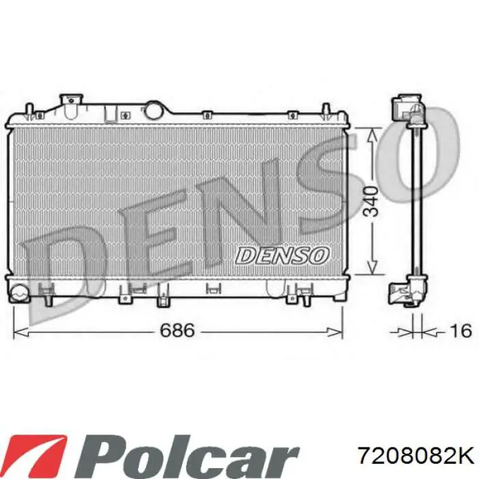 Радиатор 7208082K Polcar
