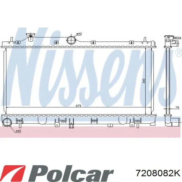 Радиатор охлаждения двигателя Polcar 7208082K цена, от 77.68 USD