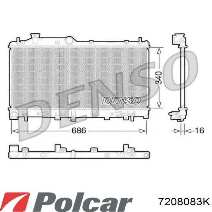 7208083K Polcar Радиатор основной