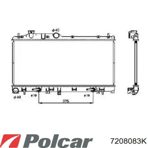 Радиатор охлаждения двигателя Polcar 7208083K цена, от 86.30 USD