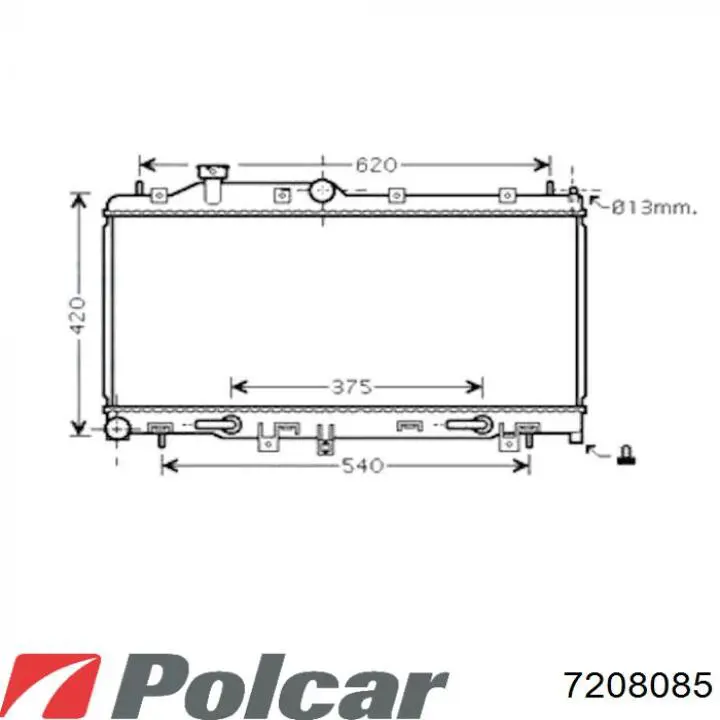 Купить 7208085 Polcar Радиатор водяной