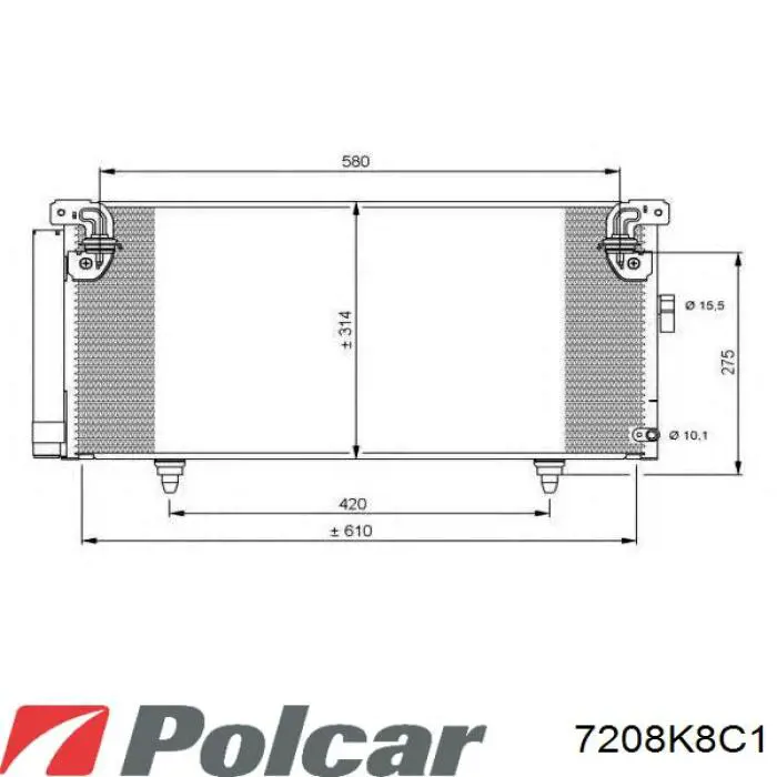 Радиатор кондиционера 7208K8C1 Polcar