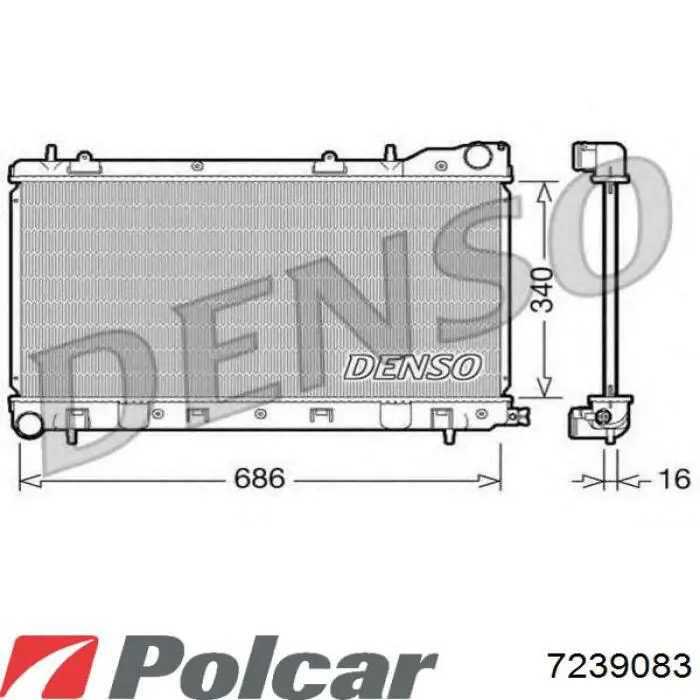 Радиатор 7239083 Polcar