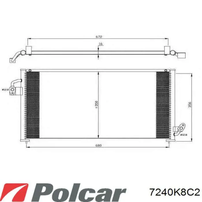 Радиатор кондиционера 7240K8C2 Polcar