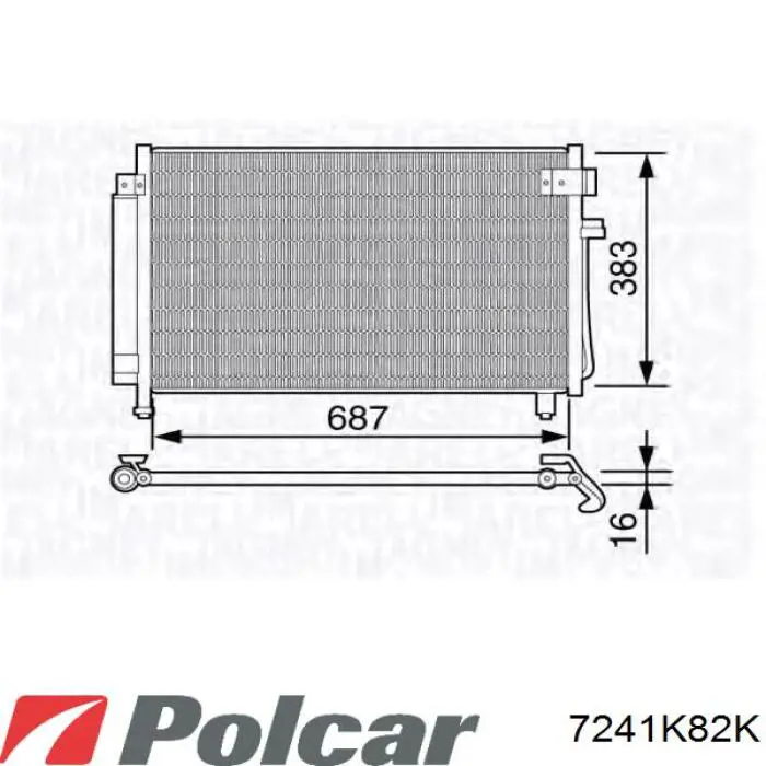 Радиатор кондиционера 7241K82K Polcar