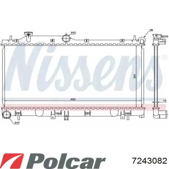 Радиатор охлаждения двигателя Polcar 7243082 цена, от 62.17 USD