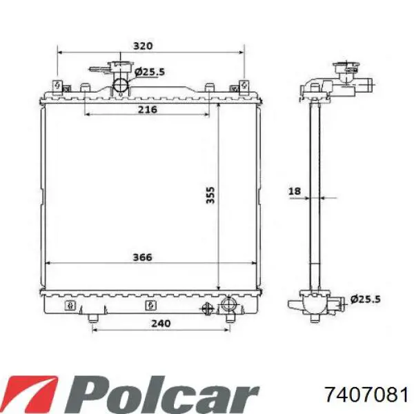 7407081 Polcar Радиатор основной