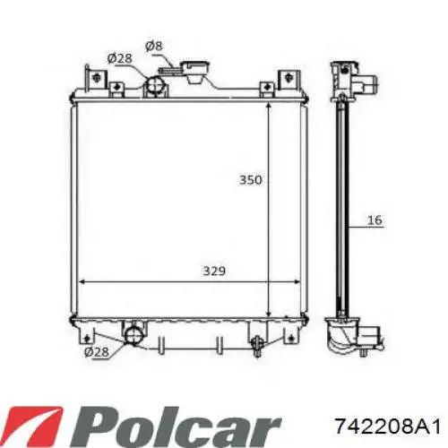 Радиатор 742208A1 Polcar