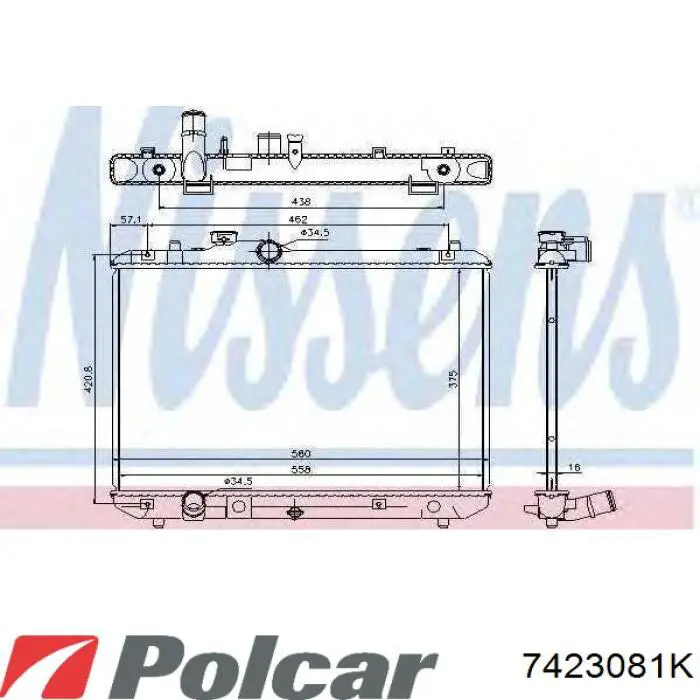 Радиатор 7423081K Polcar