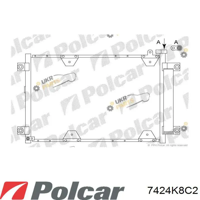 Радиатор кондиционера 7424K8C2 Polcar