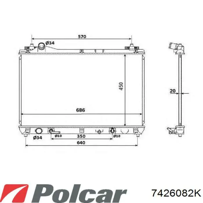 Радиатор 7426082K Polcar