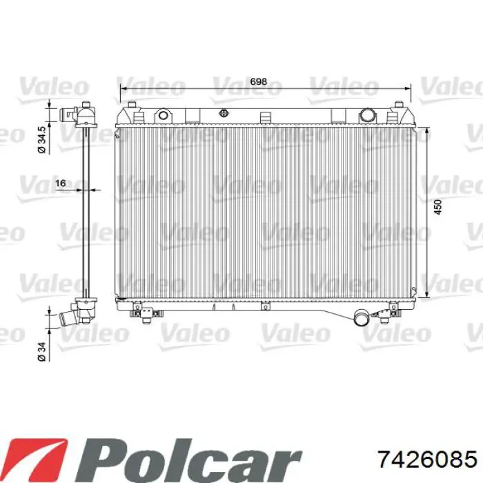 Радиатор 7426085 Polcar