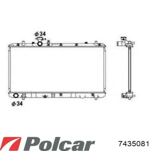 Radiador refrigeración del motor 7435081 Polcar