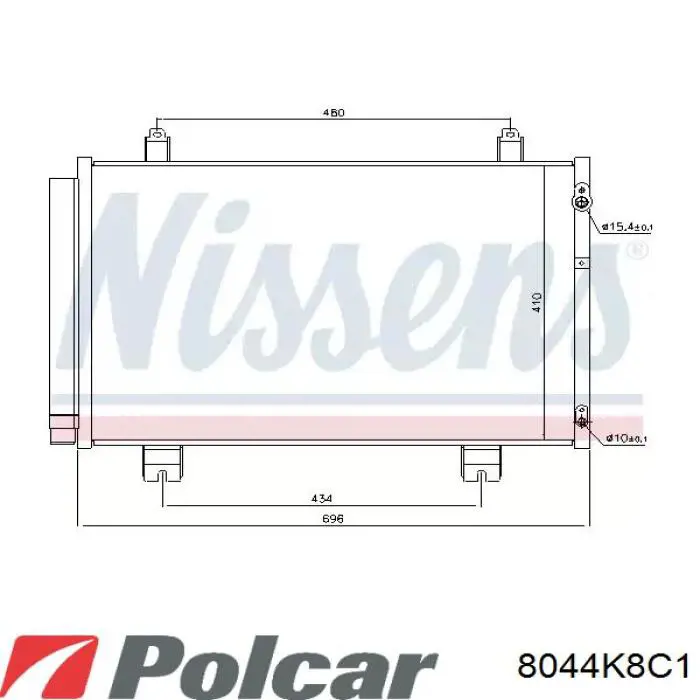 Радиатор кондиционера 8044K8C1 Polcar