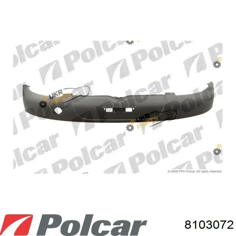 8103072 Polcar бампер передний, верхняя часть