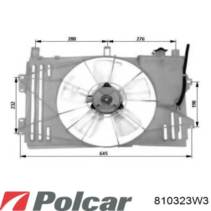 810323W3 Polcar диффузор радиатора охлаждения, в сборе с мотором и крыльчаткой