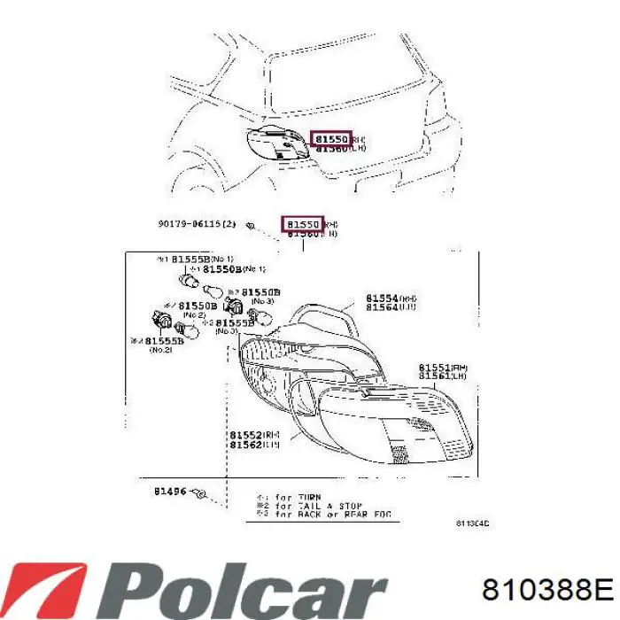 Фонарь задний правый 810388E Polcar