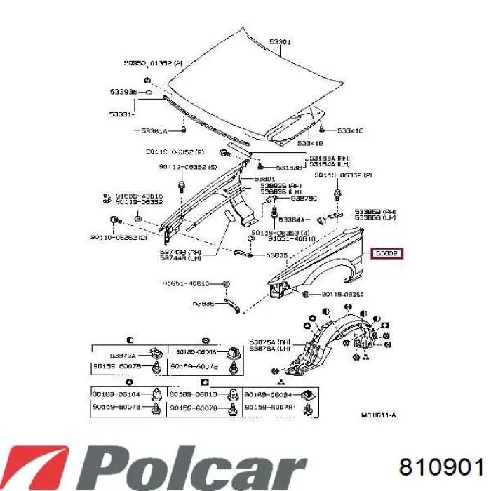 Крыло переднее левое 810901 Polcar