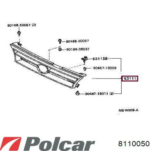 8110050 Polcar решетка радиатора