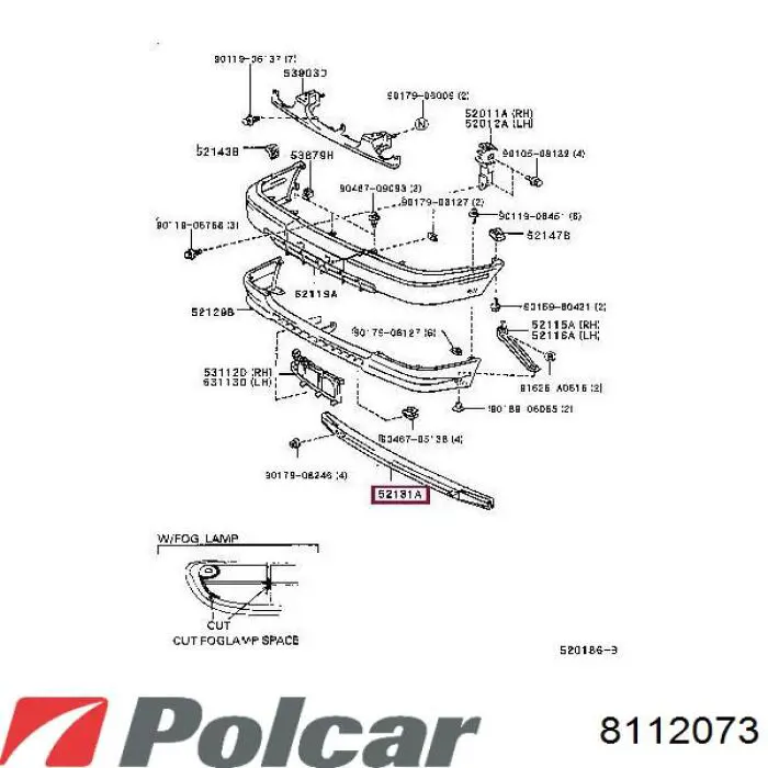 Усилитель переднего бампера 8112073 Polcar