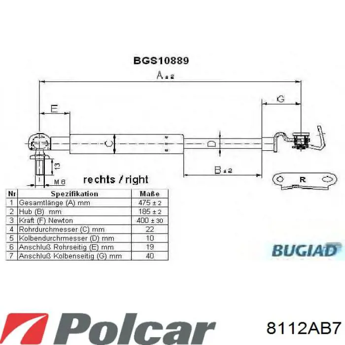 Амортизатор задней двери Magneti Marelli GS0958 цена, от 10.92 USD
