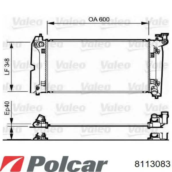 Купить 8113083 Polcar Радиатор водяной